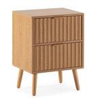 VS VENTA-STOCK Table de chevet Lluvia 2 tiroirs couleur chêne