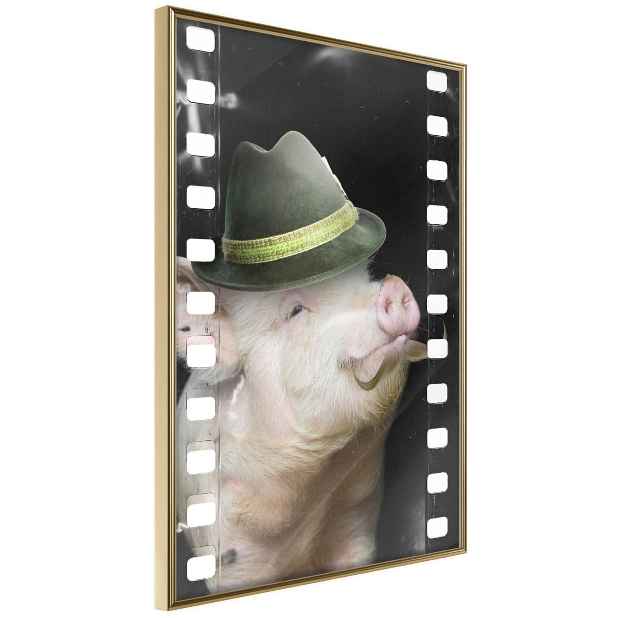 Voir la diapositive 1 : Paris Prix Affiche murale encadrée  dressed up piggy