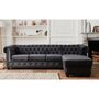 Voir la diapositive 2 : LISA DESIGN William - canapé chesterfield d'angle droit - 4 places - en velours