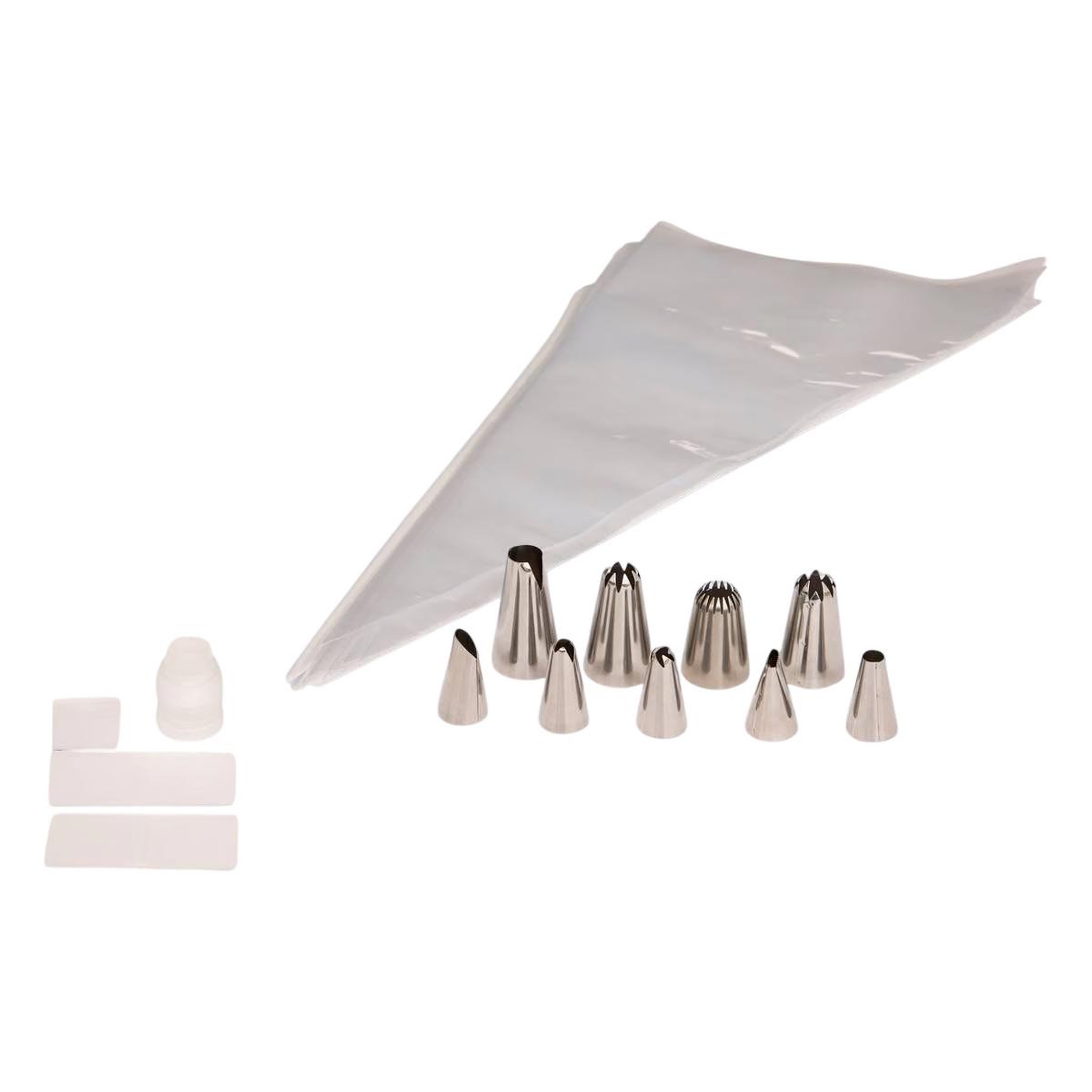 FIVE Lot de 30 Poches Avec 9 Douilles  Inox  14cm Transparent