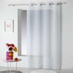 Paris Prix Rideau Voilage à Pompons  Poupette  140x240cm Blanc