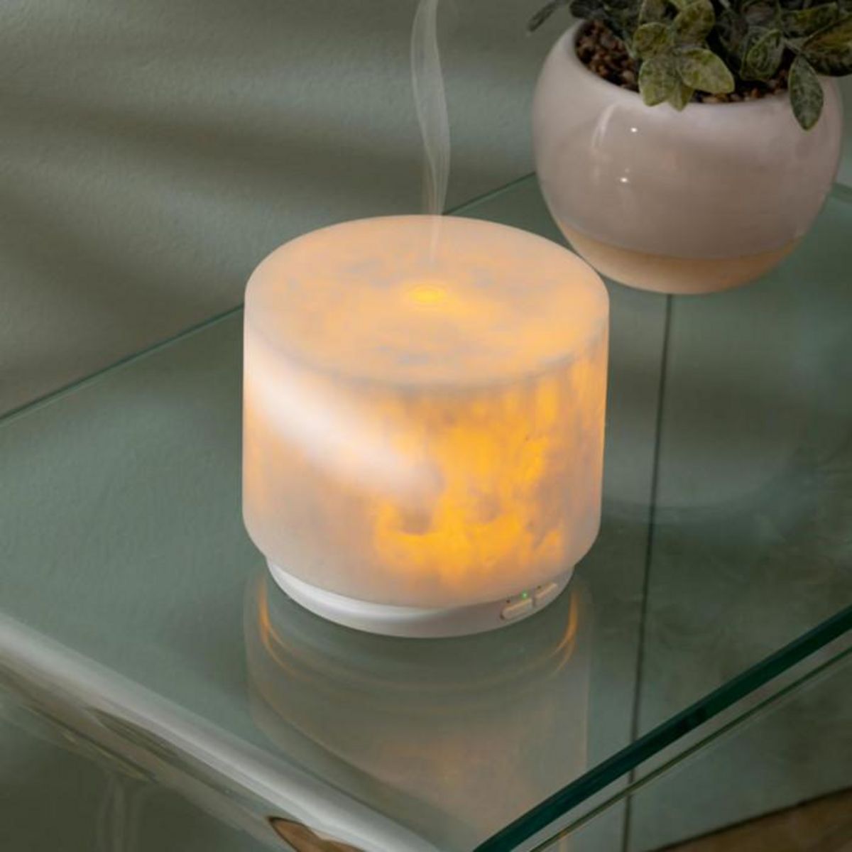 ATMOSPHERA Diffuseur d'Huile Essentielle Effet Marbre  Elsy  100ml Blanc