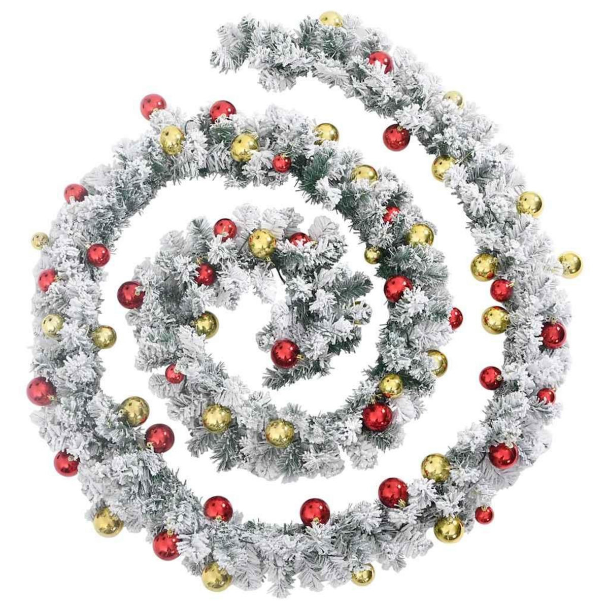 VIDAXL Guirlande de Noël avec boules et lumieres LED vert 20 m PVC