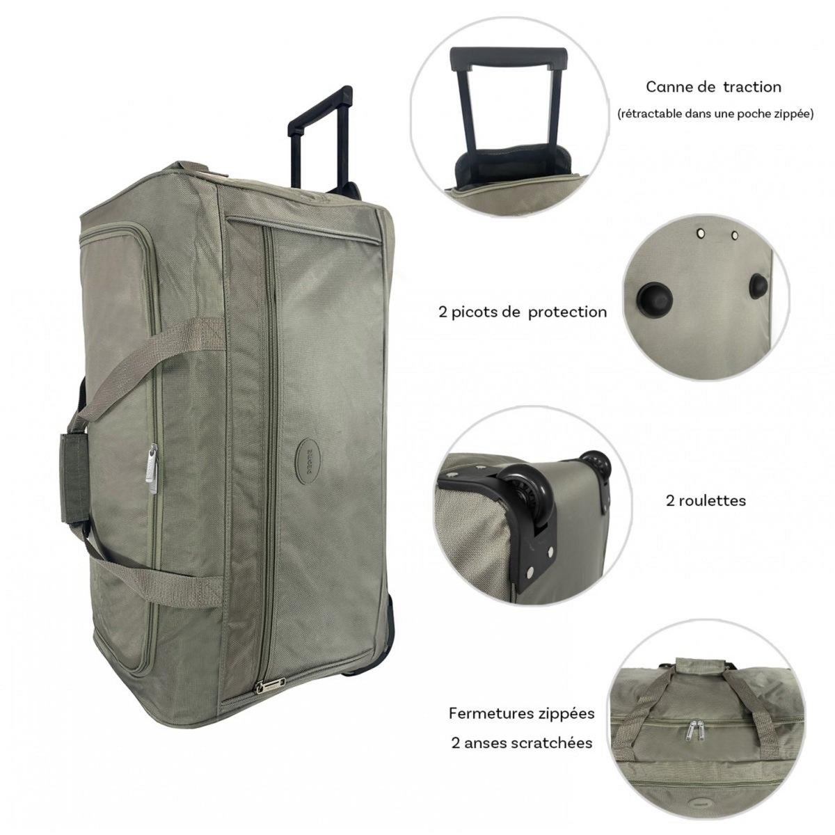Degré Sac de voyage avec roulettes 70L  64cm