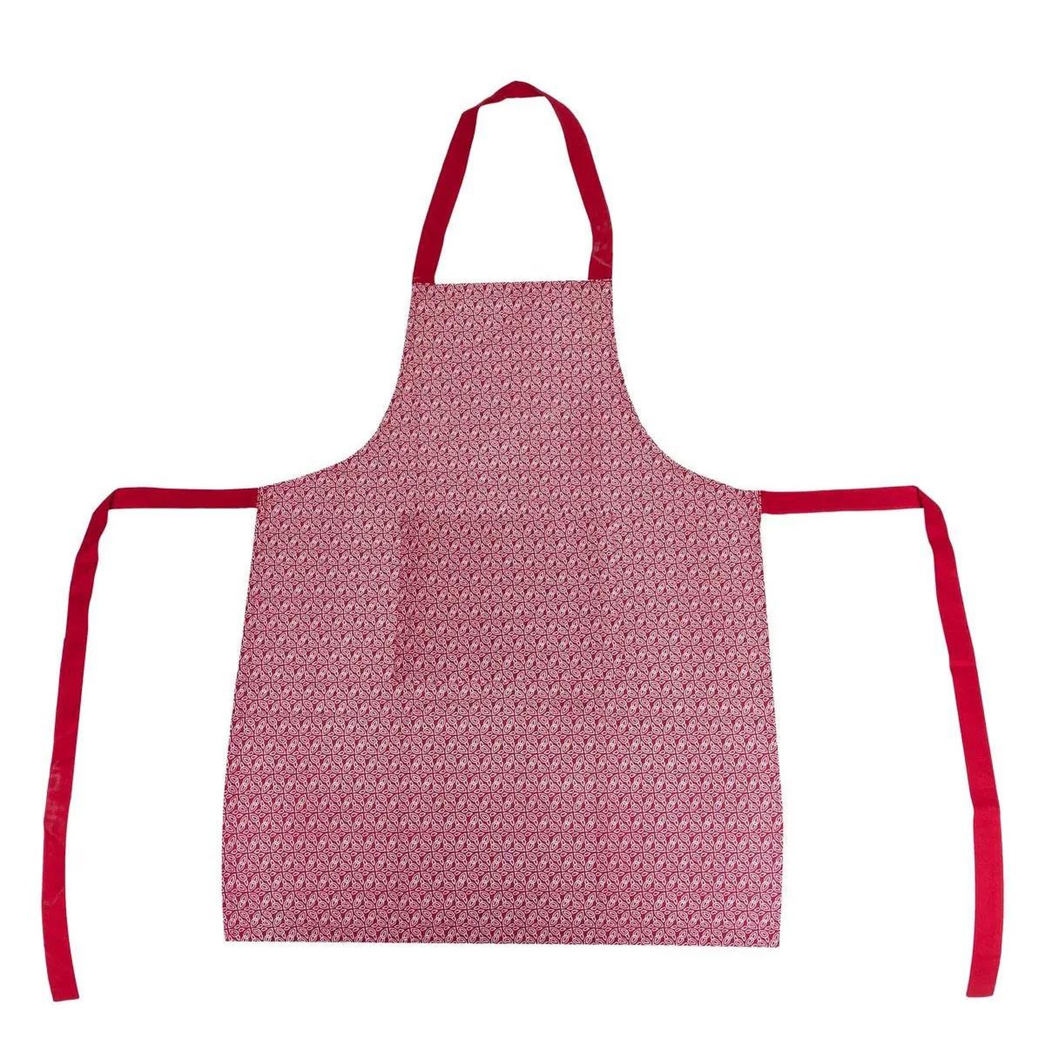 ATMOSPHERA Tablier de cuisine imprimé  olia  80cm rouge
