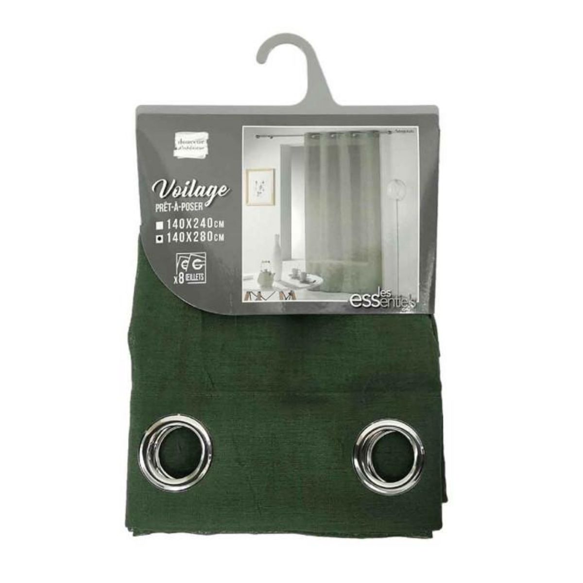 Paris Prix Rideau Voilage Étamine  Telma  140x280cm Kaki