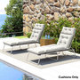 Voir la diapositive 2 : OUTSUNNY Lot de 2 matelas bains de soleil chaises longues style Chesterfield tissu gris clair