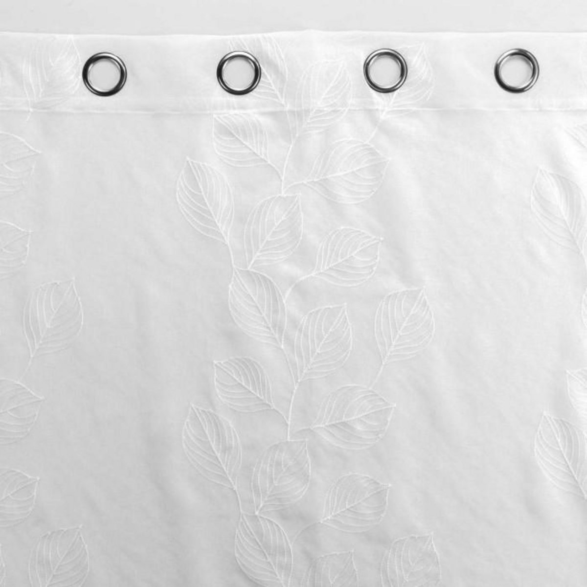 Paris Prix Rideau Voilage à Œillets  Brodé Edenia  140x240cm Blanc