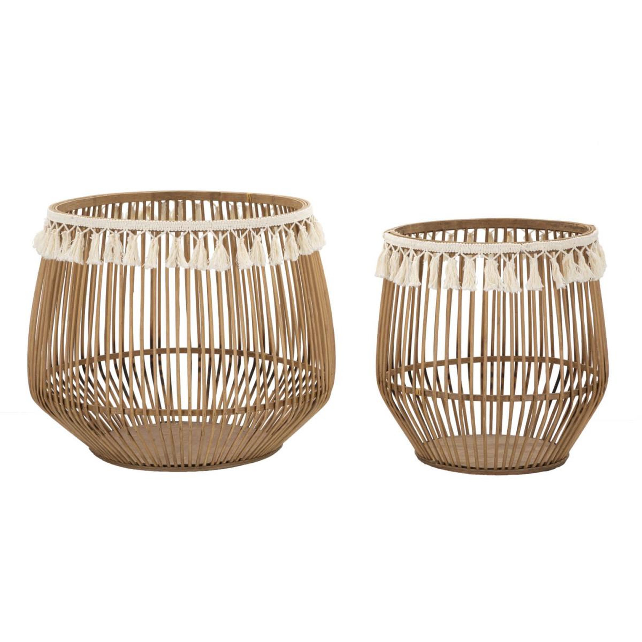 Paris Prix Lot de 2 paniers déco  fuji  47cm naturel