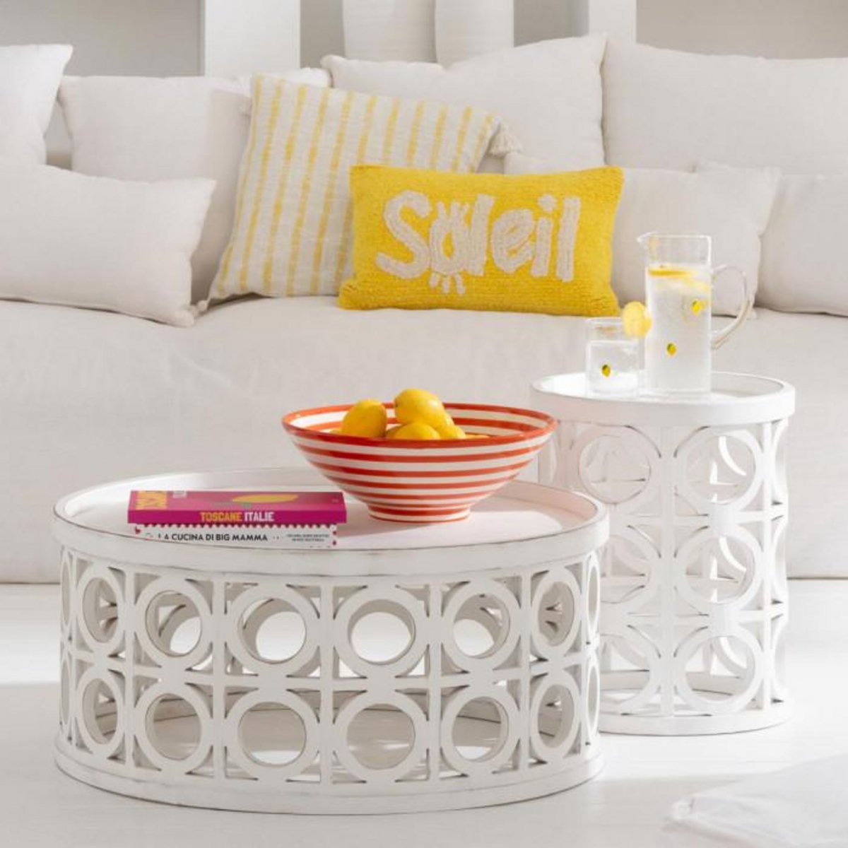 Paris Prix Coussin Déco Tufté Soleil  Polly  30x50cm Jaune