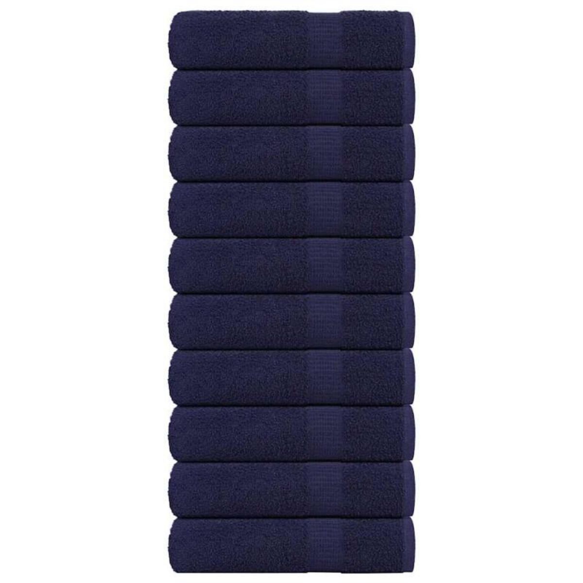 VIDAXL Serviettes de bain 10 pcs bleu marine 100x150 cm 100% coton