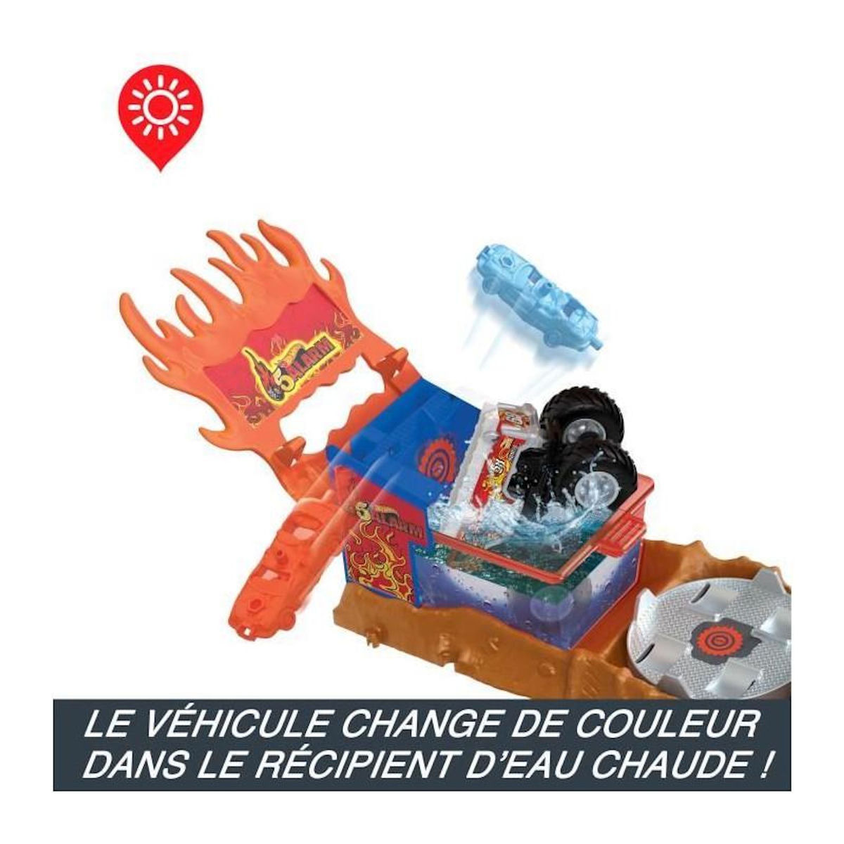 FISHER PRICE HOT WHEELS Coffret Monster Trucks Arena Smashers Color Shifters - Véhicule De Secours 5 alarm, Des 5 Ans HPN73