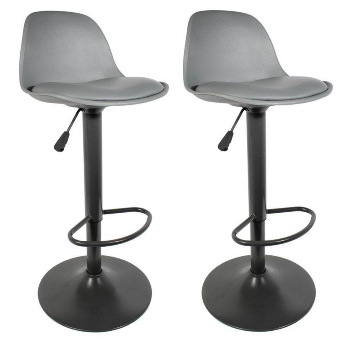 Paris Prix Lot de 2 Tabourets de Bar  Isak  104cm Gris
