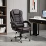 Voir la diapositive 2 : HOMCOM Fauteuil de bureau fauteuil manager grand confort réglable dossier inclinable repose-pied revêtement synthétique chocolat