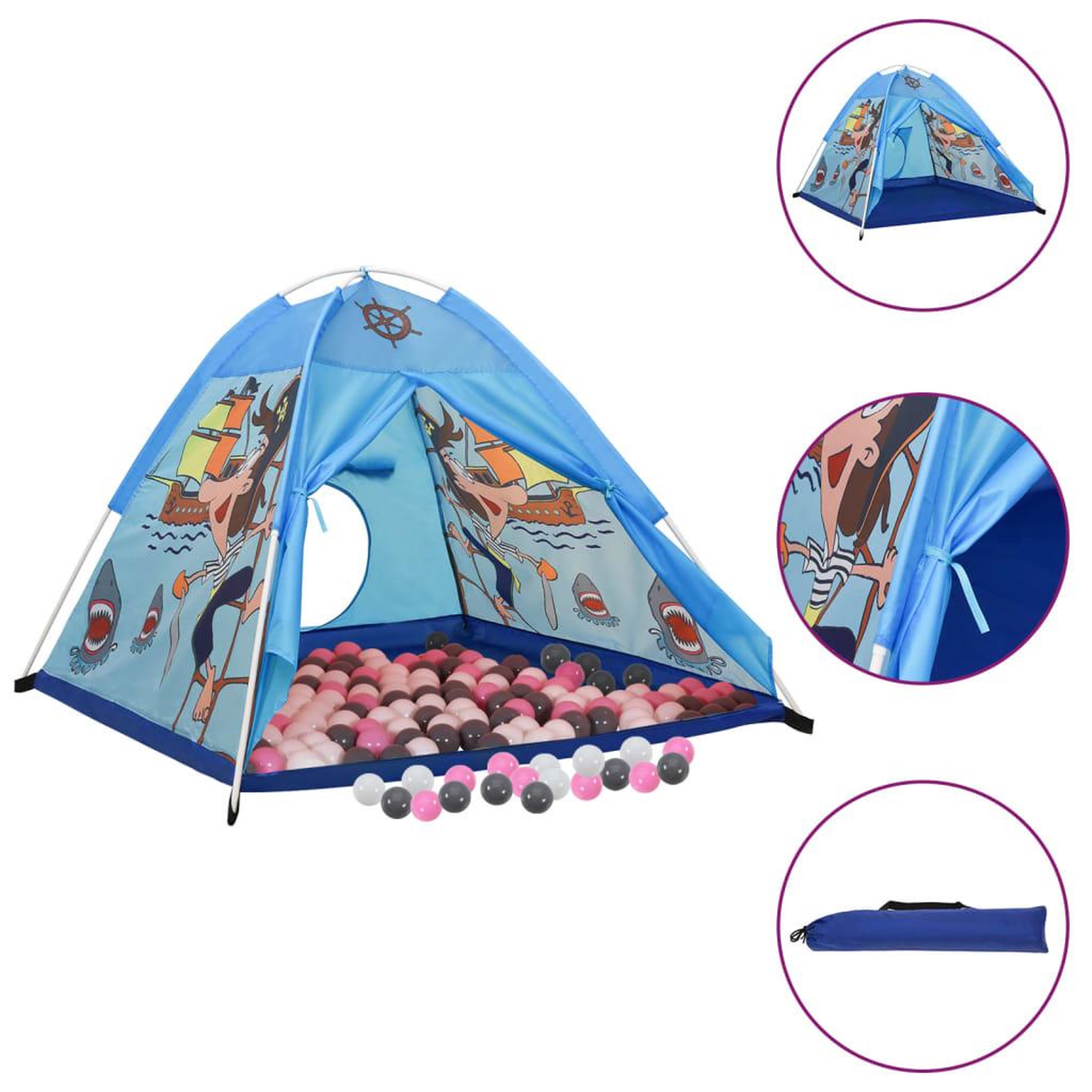 Voir la diapositive 1 : VIDAXL Tente de jeu pour enfants avec 250 balles Bleu 120x120x90 cm
