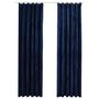 Voir la diapositive 2 : VIDAXL Rideaux occultants et crochet 2pcs Velours Bleu fonce 140x175cm
