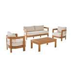 SWEEEK Salon de jardin bois d'acacia 4 places naturel - Miyana