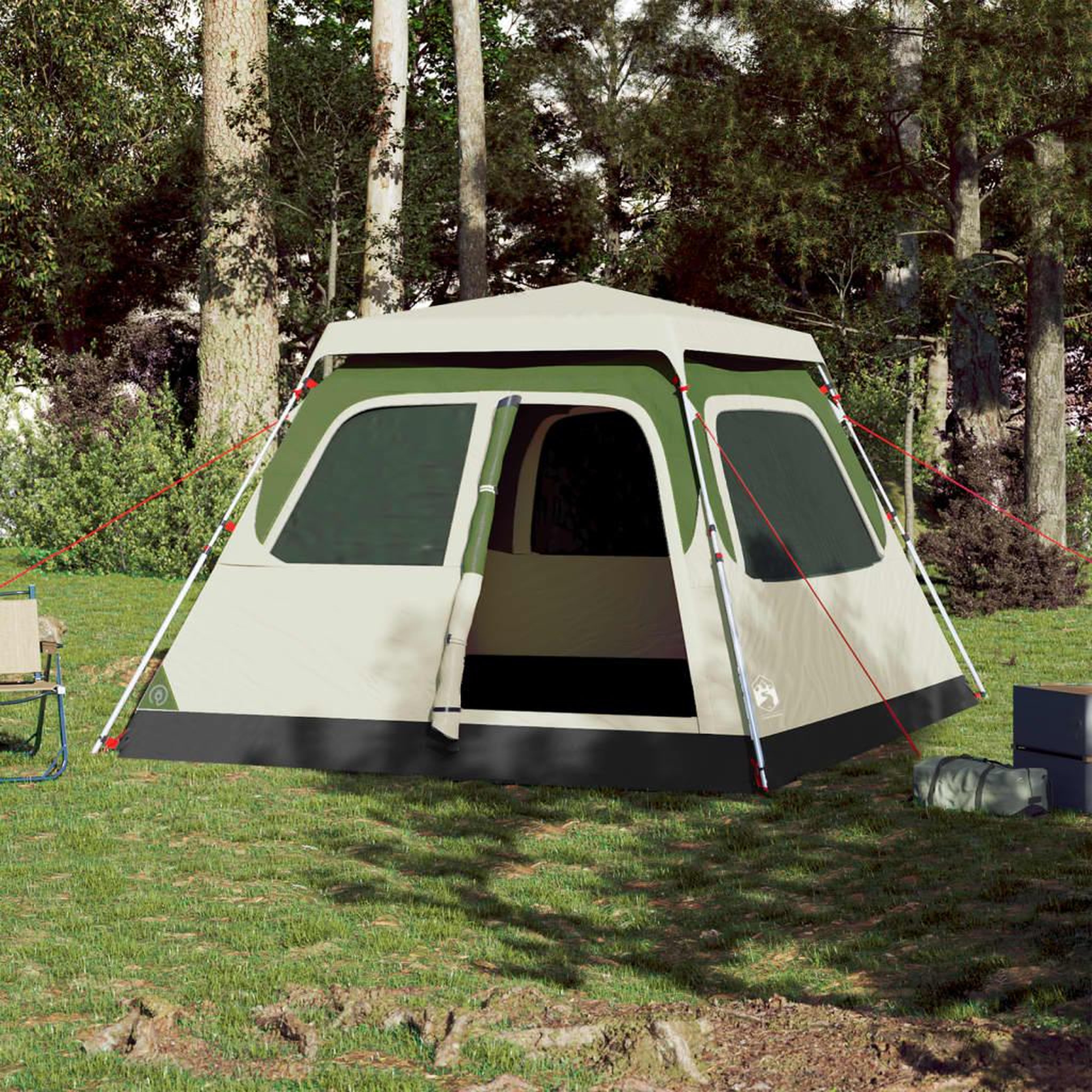 Voir la diapositive 3 : VIDAXL Tente familiale a dome 6 personnes vert liberation rapide