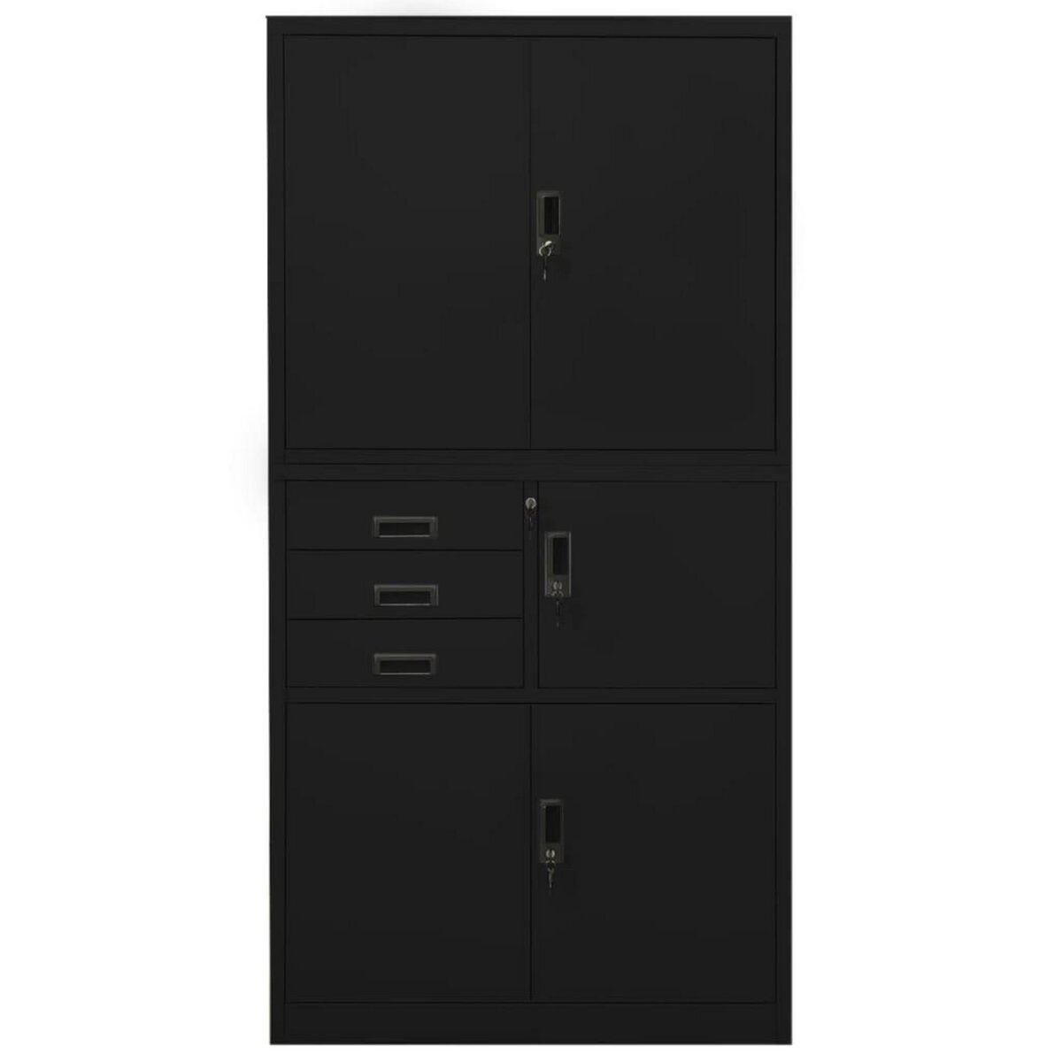 VIDAXL Armoire de bureau Noir 90x40x180 cm Acier