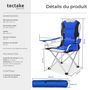Voir la diapositive 6 : tectake Chaises de camping Pliable, rembourrée bleu ensemble de 4