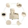Voir la diapositive 5 : VIDAXL Fauteuil inclinable Creme Tissu