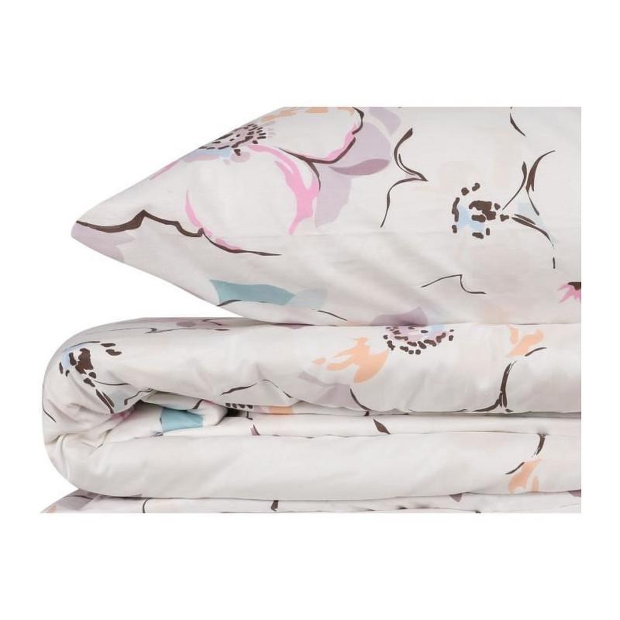 Voir la diapositive 4 : GENERIQUE Parure de lit - 1 housse de couette 220 x 240 cm + 2 taies d'oreiller 60 x 60 cm - 100% coton renforcé - Blanc
