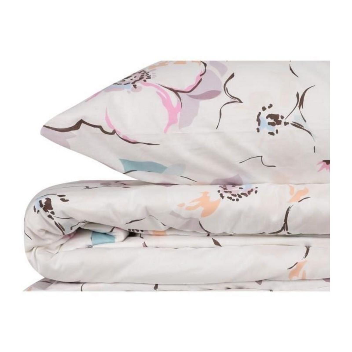 GENERIQUE Parure de lit - 1 housse de couette 220 x 240 cm + 2 taies d'oreiller 60 x 60 cm - 100% coton renforcé - Blanc