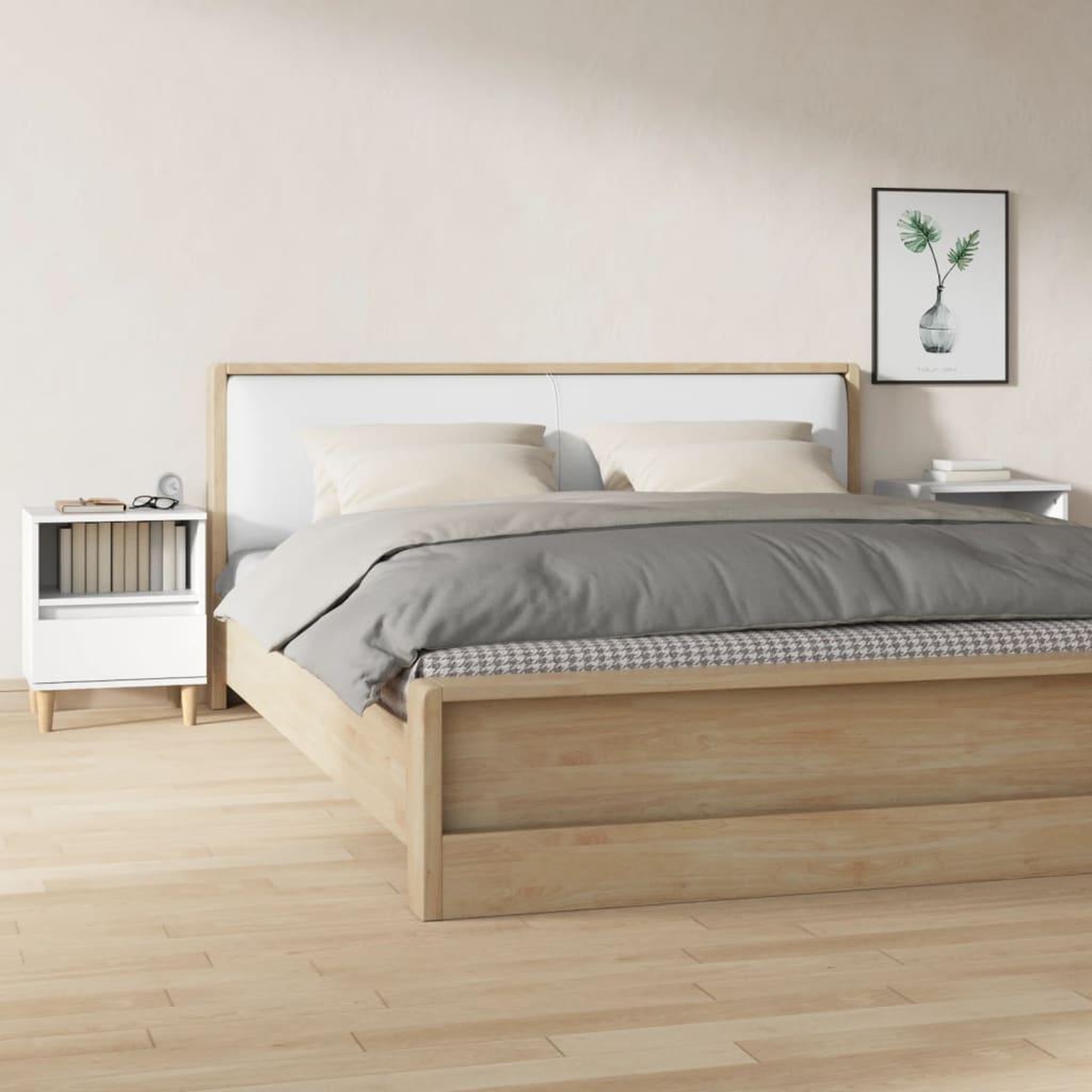 Voir la diapositive 1 : VIDAXL Tables de chevet 2 pcs Blanc 40x35x50 cm
