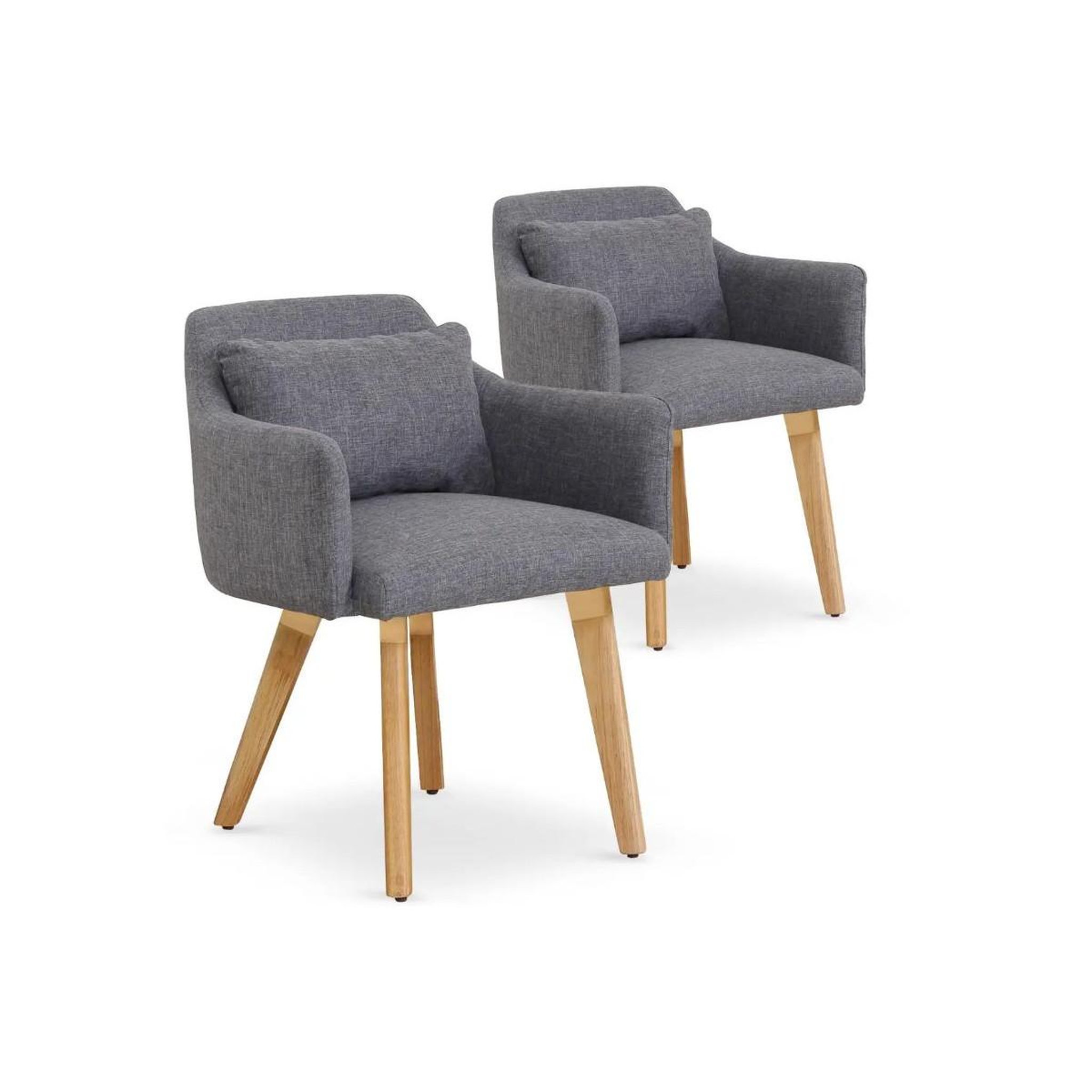 Paris Prix Lot de 2 Fauteuils Scandinave  Alan  70cm Gris Clair