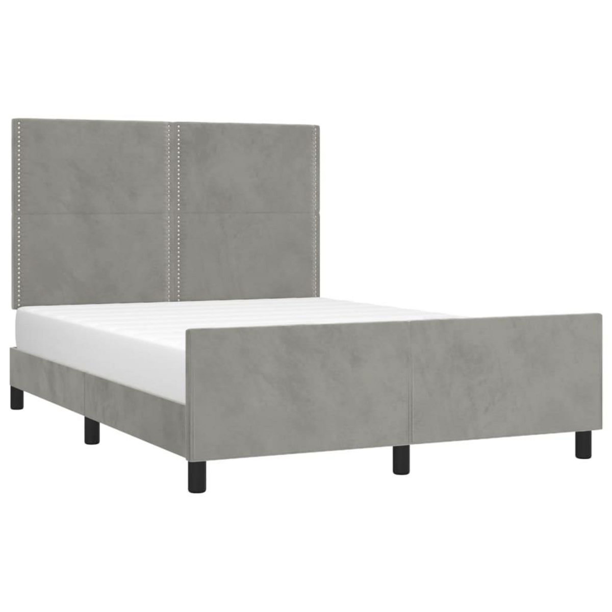 VIDAXL Cadre de lit sans matelas gris clair 140x200 cm velours