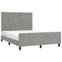 Voir la diapositive 3 : VIDAXL Cadre de lit sans matelas gris clair 140x200 cm velours