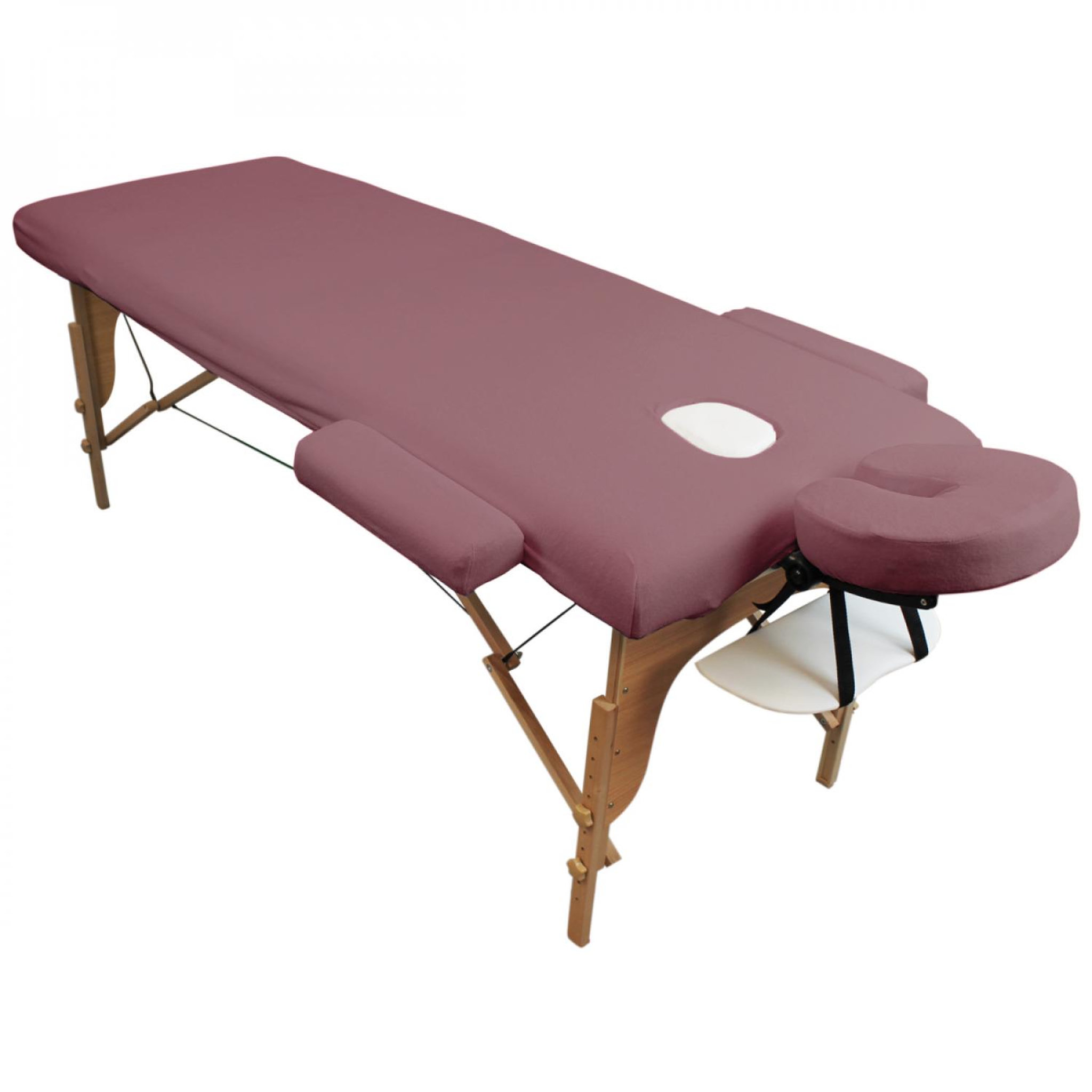 Voir la diapositive 1 : VIVEZEN Kit complet de housses pour table de massage - Éponge - Vieux rose