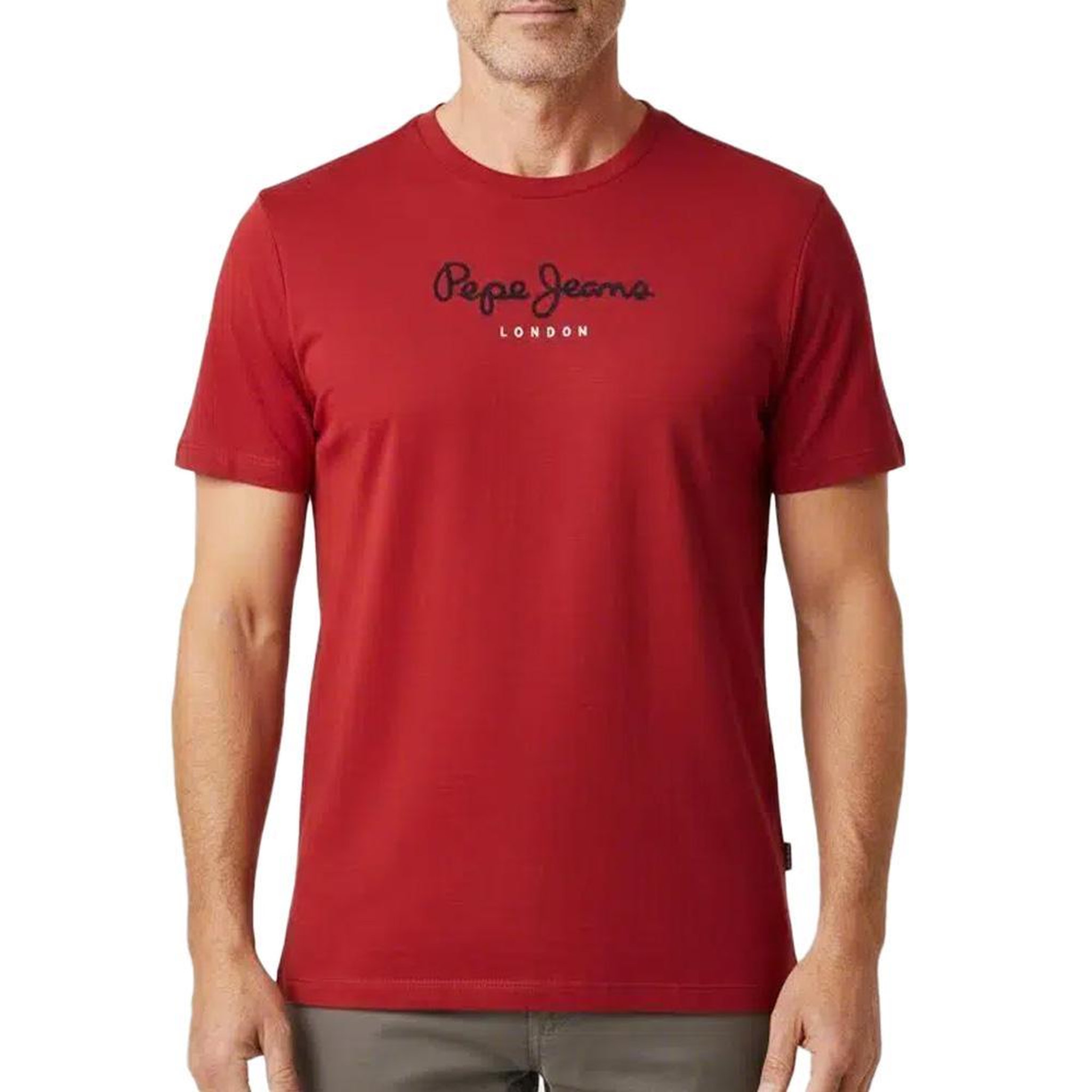Pepe Jeans T Shirt  Homme Pepe jeans Eggo. Coloris disponibles : Rouge