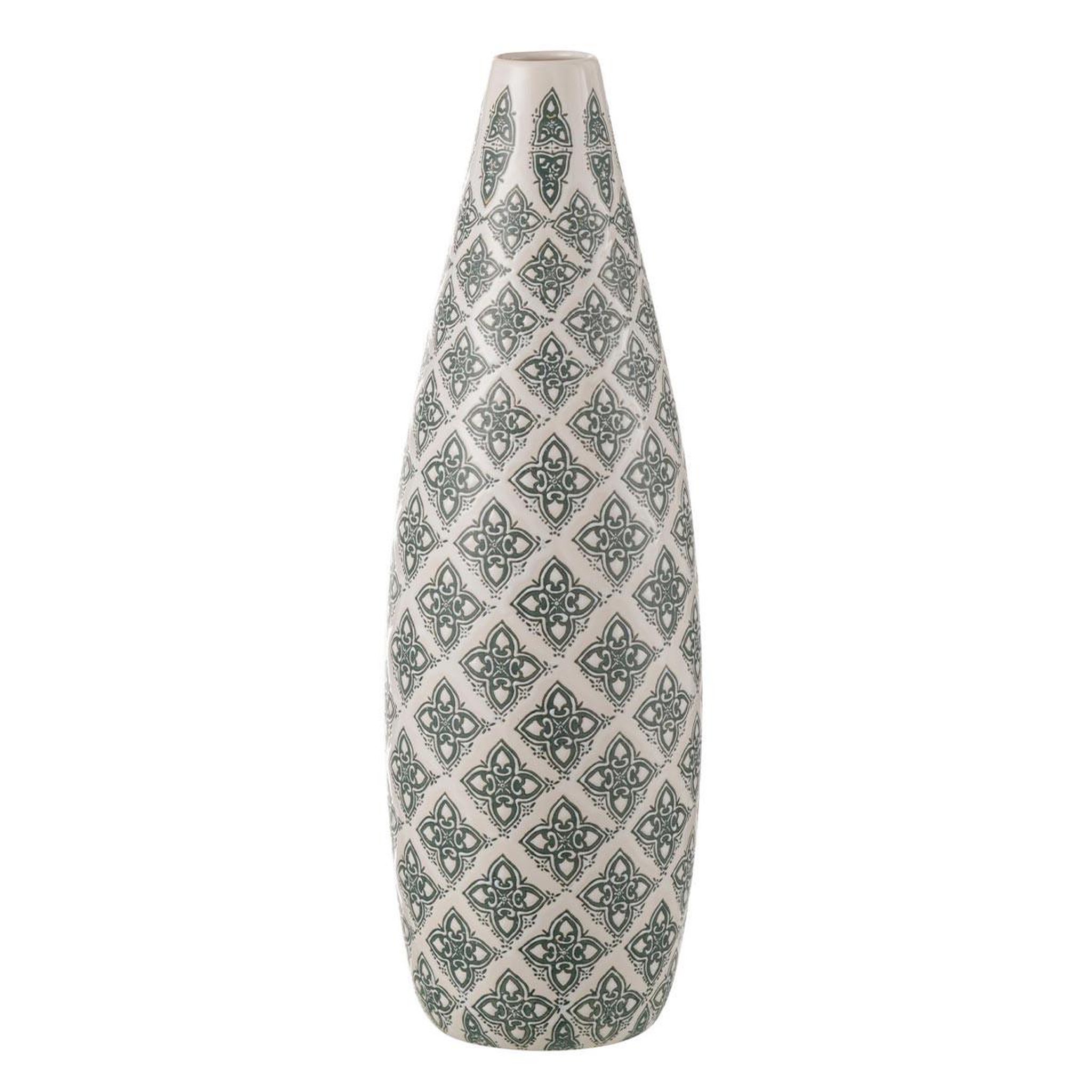 J-LINE Vase en porcelaine  kousa  53cm bleu & blanc