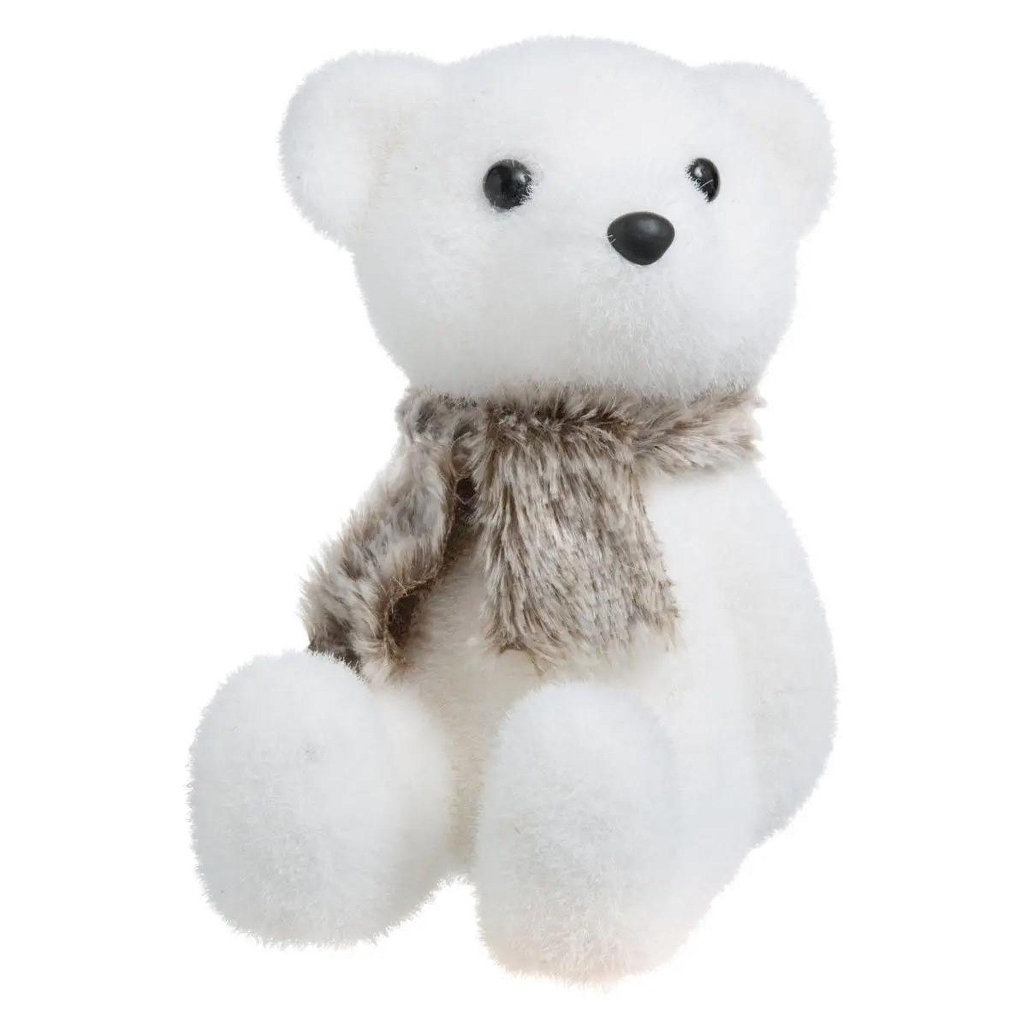 ATMOSPHERA Statuette déco ours assis  polaire  19cm blanc
