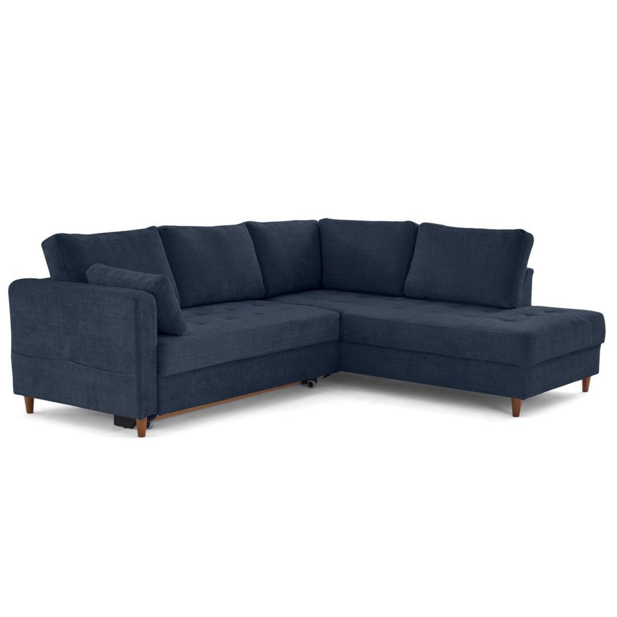 LISA DESIGN Anna - canapé d'angle droit 5 places convertible en velours texturé