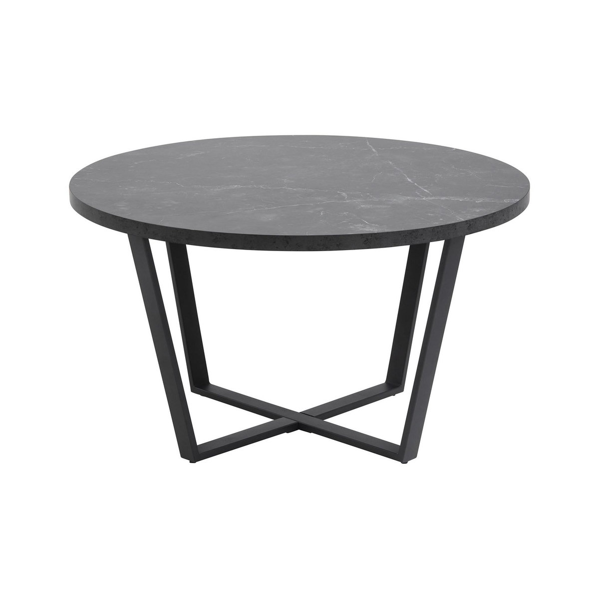 LISA DESIGN Aurora - table basse ronde - effet marbre noir - 77 cm