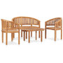 Voir la diapositive 3 : VIDAXL Salon de jardin 4 pcs en forme de banane Bois de teck solide