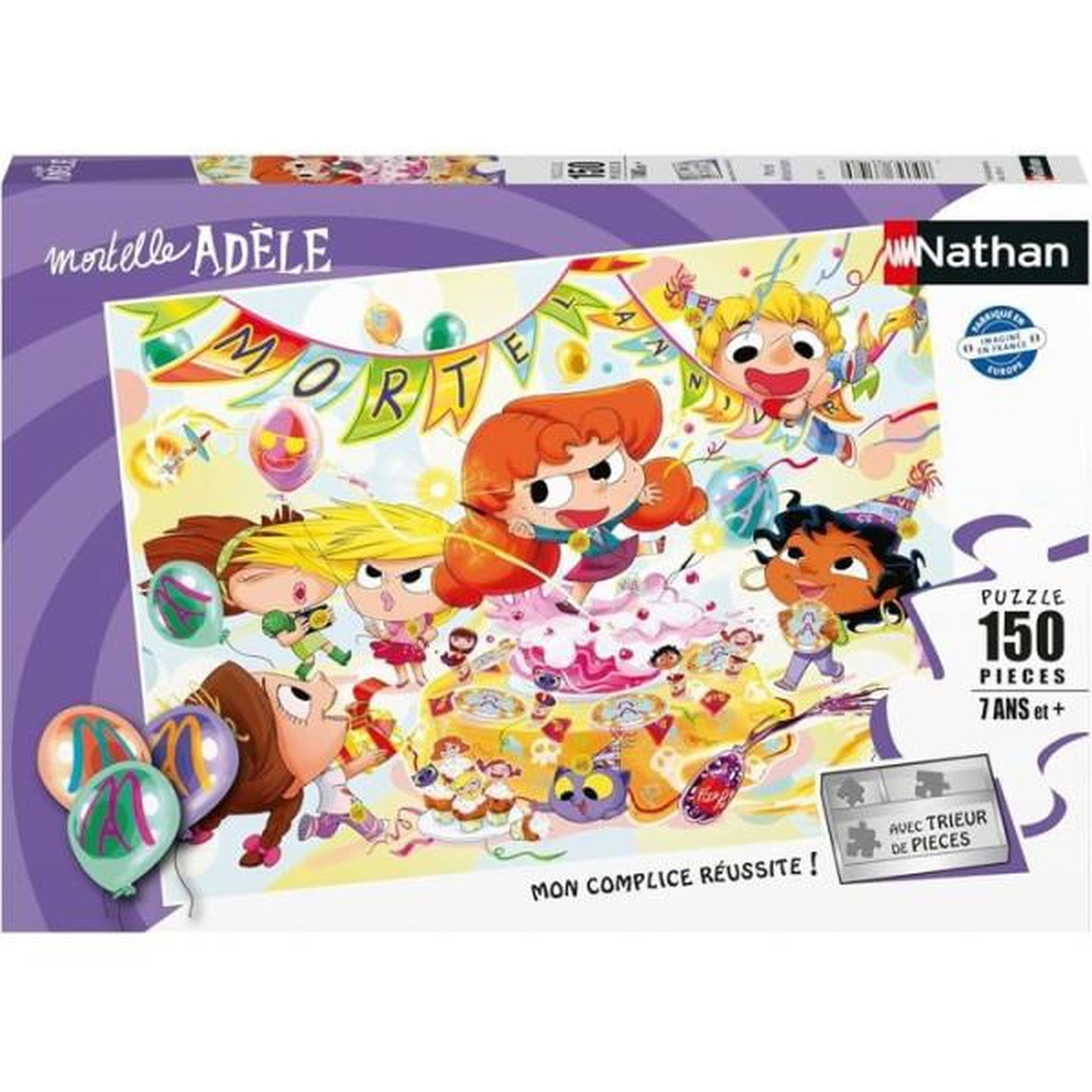 Voir la diapositive 2 : Nathan Puzzle 150 pièces Mortelle Adèle Mortel Anniversaire – Nathan – Puzzle enfant – Thème BD – Petite taille