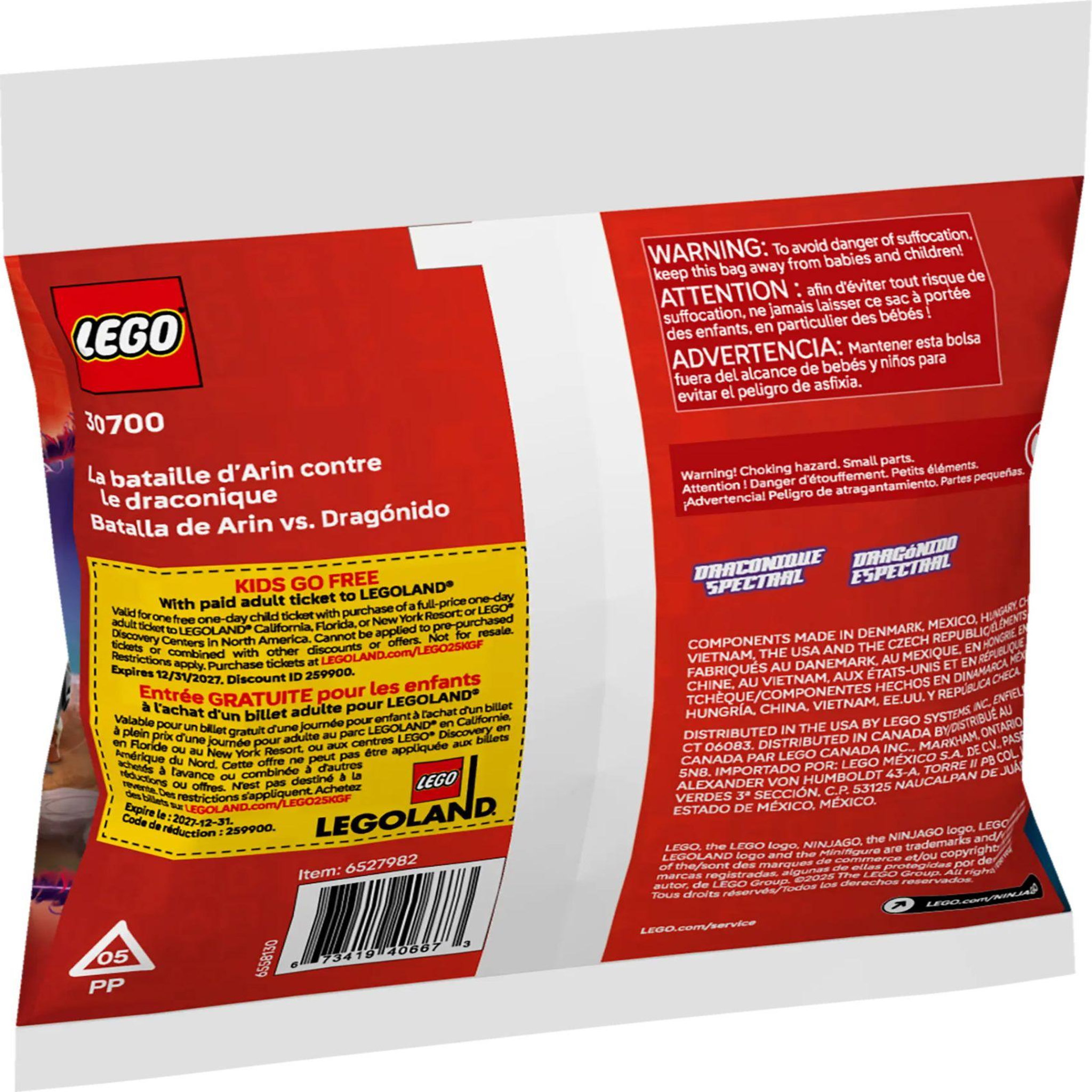 Voir la diapositive 2 : LEGO LEGO NINJAGO - Arin vs. Dragonian Battle (Polybag) - 30700