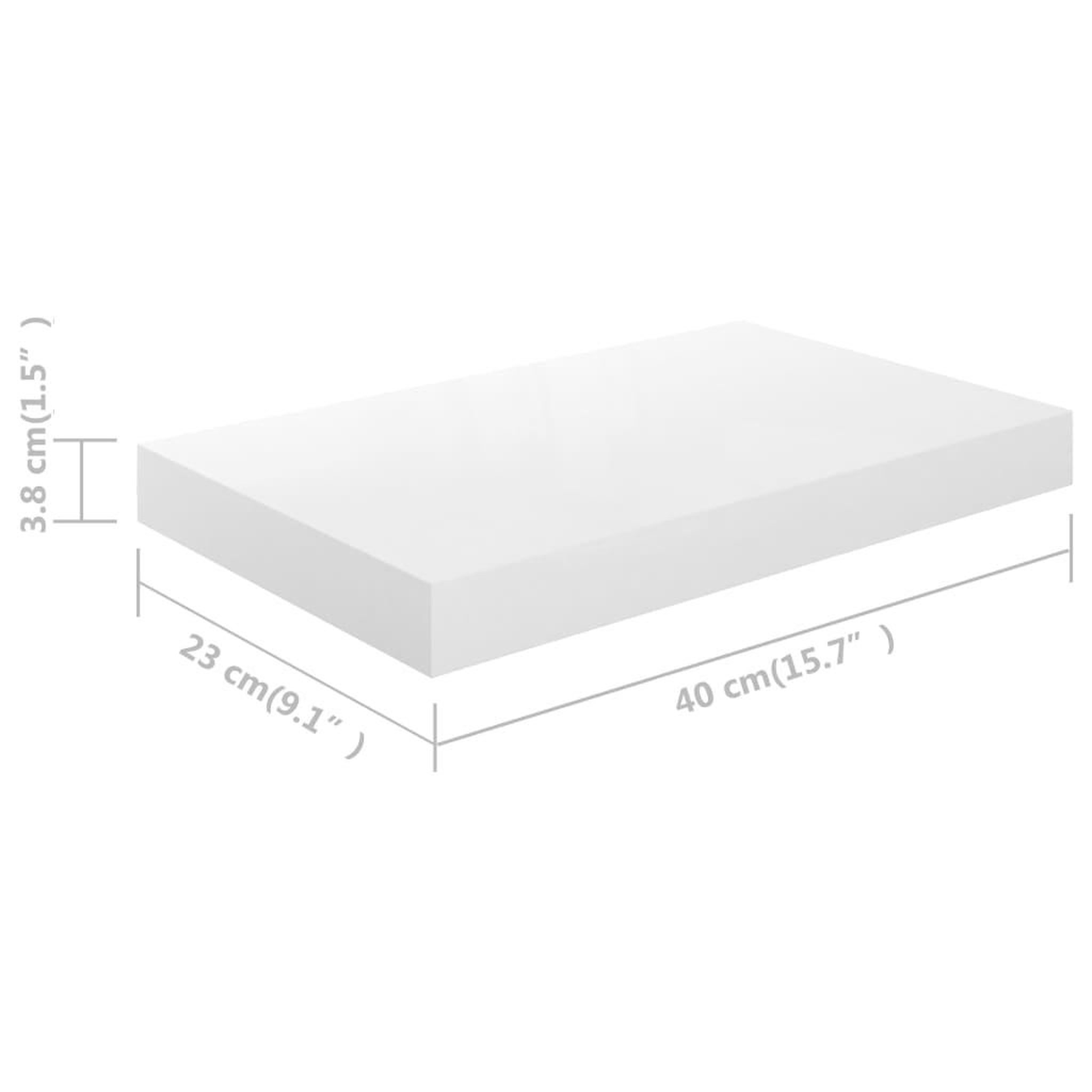 Voir la diapositive 6 : VIDAXL Etagere murale flottante Blanc brillant 40x23x3,8 cm MDF