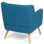 Voir la diapositive 4 : ID MARKET Fauteuil scandinave LIV en tissu bleu canard