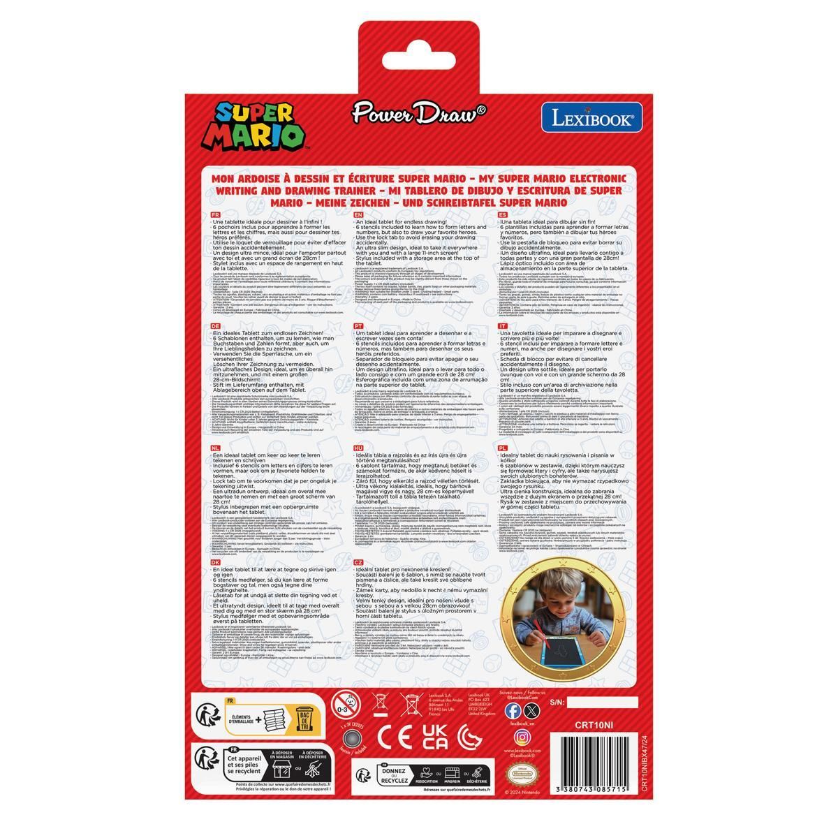 Lexibook Tablette à Dessins électronique multicolore Mario