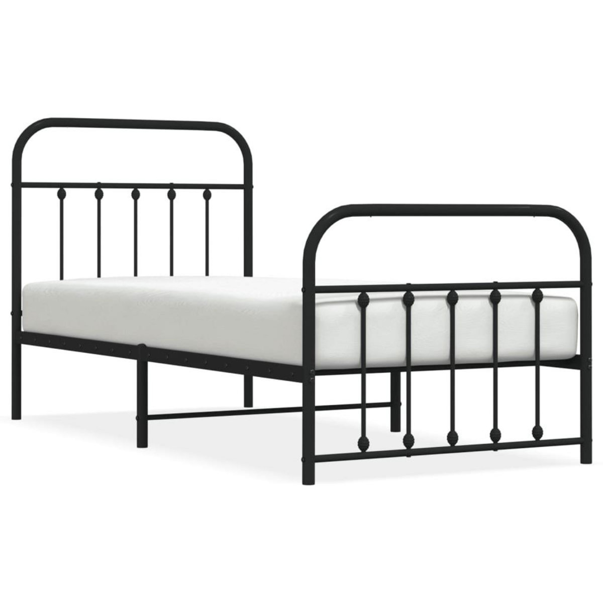 VIDAXL Cadre de lit metal sans matelas avec pied de lit noir 90x190 cm