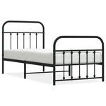 VIDAXL Cadre de lit metal sans matelas avec pied de lit noir 90x190 cm