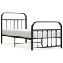 Voir la diapositive 1 : VIDAXL Cadre de lit metal sans matelas avec pied de lit noir 90x190 cm