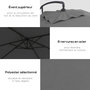 Voir la diapositive 5 : OUTSUNNY Parasol déporté rectangulaire dim. 294L x 193l x 250H cm pied en croix gris