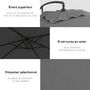 Voir la diapositive 5 : OUTSUNNY Parasol déporté rectangulaire dim. 294L x 193l x 250H cm pied en croix gris