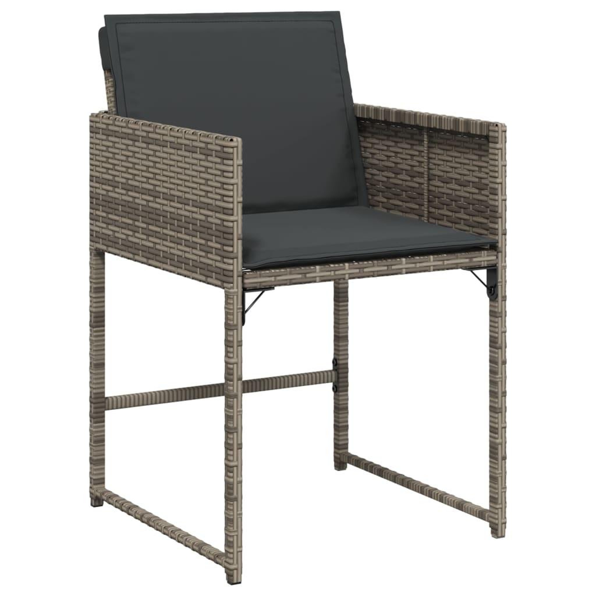 Voir la diapositive 3 : VIDAXL Ensemble a manger de jardin 9 pcs coussins gris resine tressee