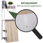 Voir la diapositive 5 : HOMCOM Bureau pliable rabattable - bureau bibliothèque 2 en 1 - 4 étagères - imitation bois chêne clair métal blanc